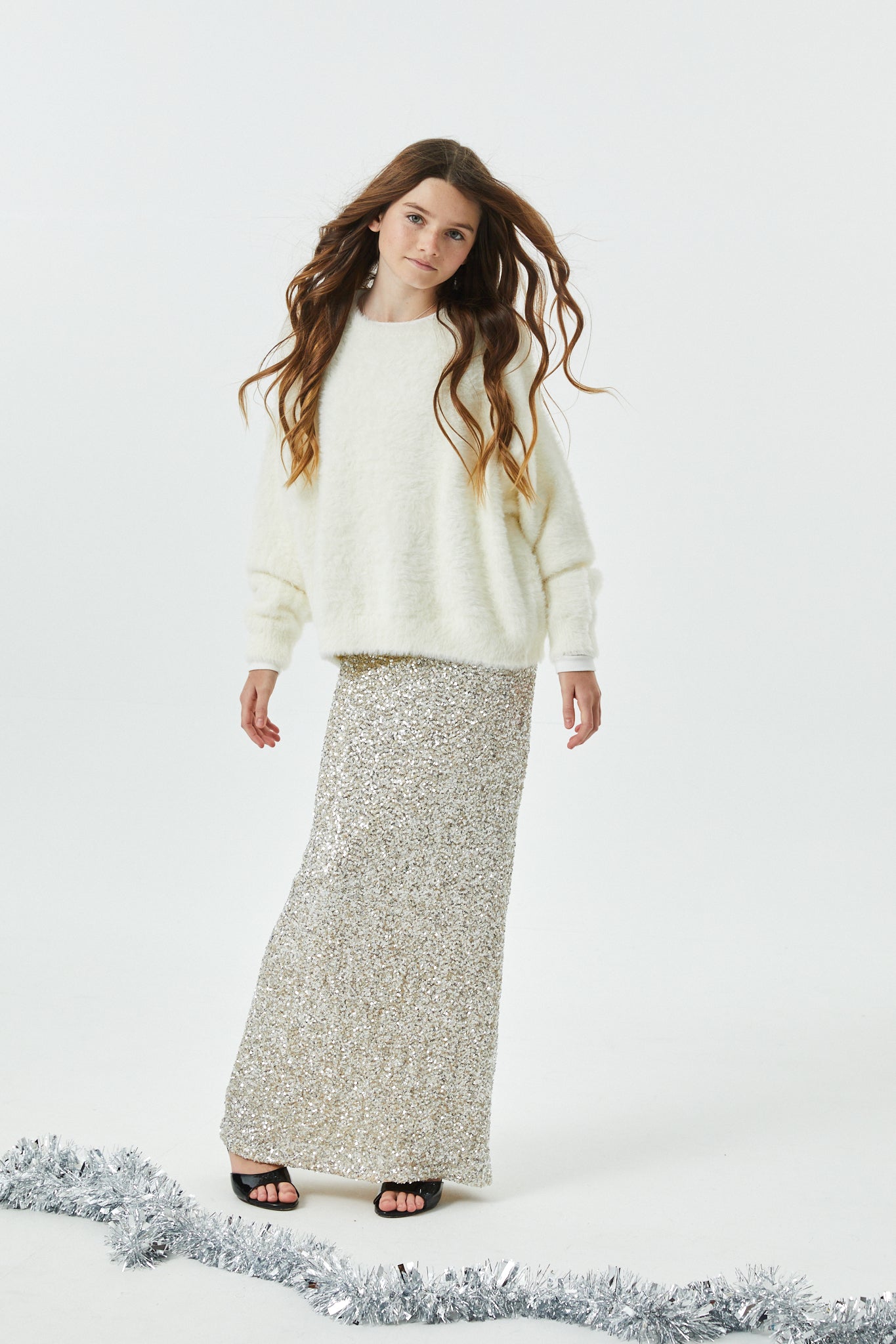 Delfina Long Sequin Skirt