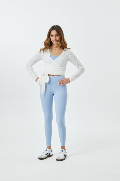 Ever White Lightweight Rib Wrap Top