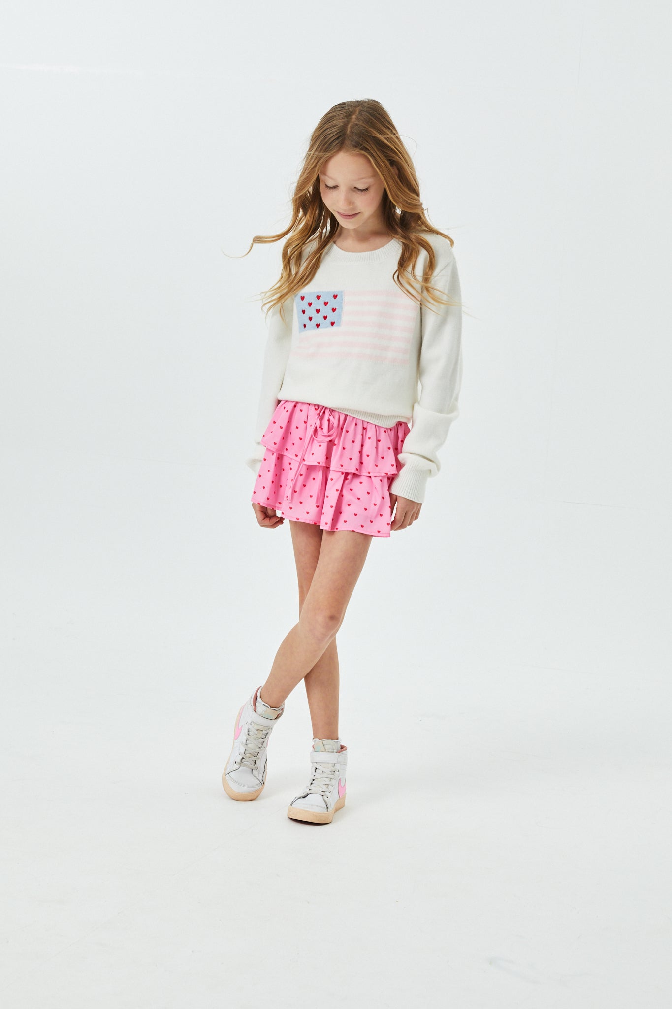 Tiegan White American Flag Sweater