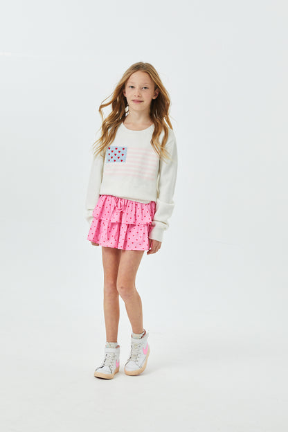 Tiegan White American Flag Sweater