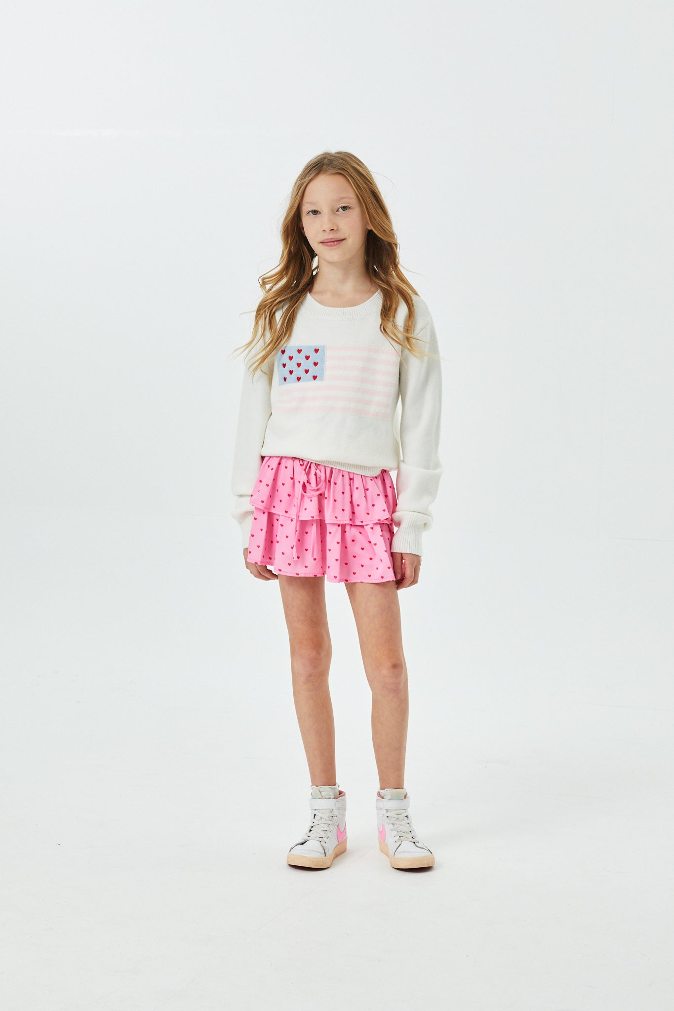 Tiegan White American Flag Sweater