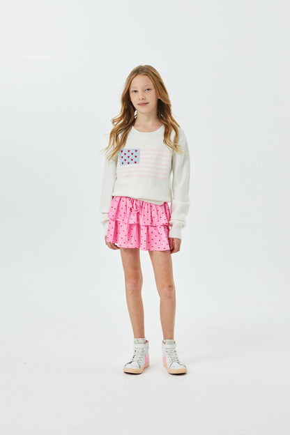 Tiegan White American Flag Sweater
