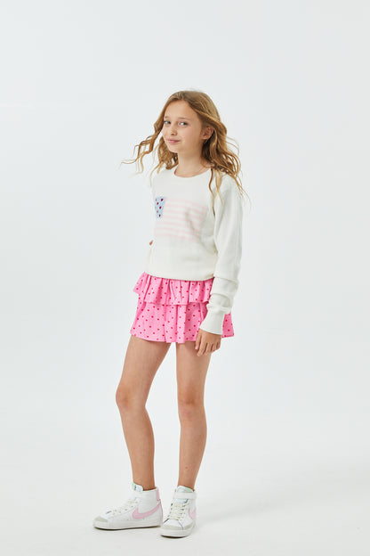 Tiegan White American Flag Sweater