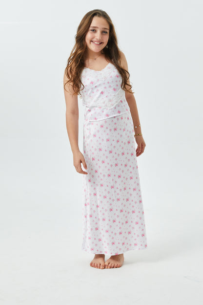 Joey English Rose - Resort Satin Maxi Skirt