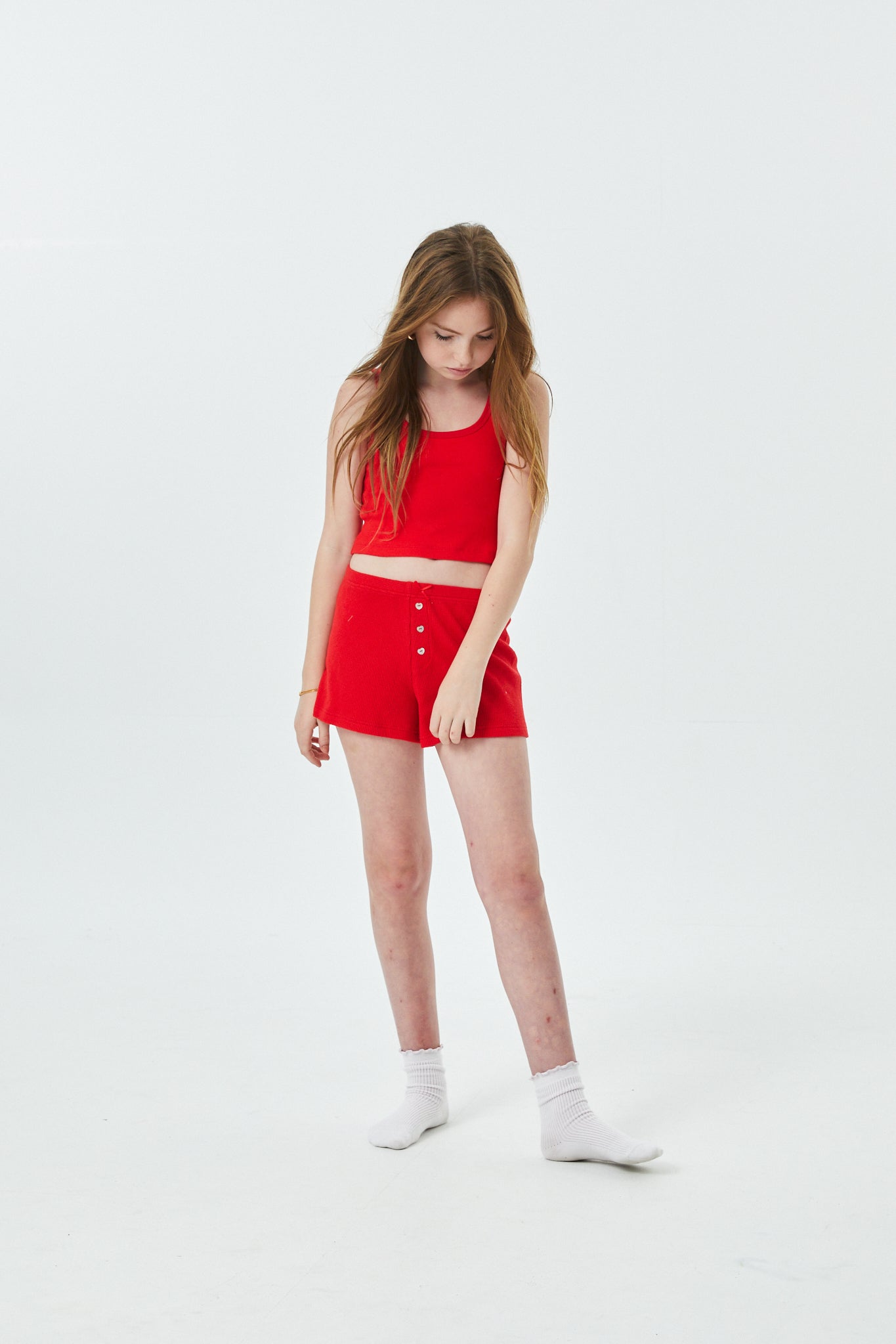 Harlow Camp Red Heart Cut Out Tank
