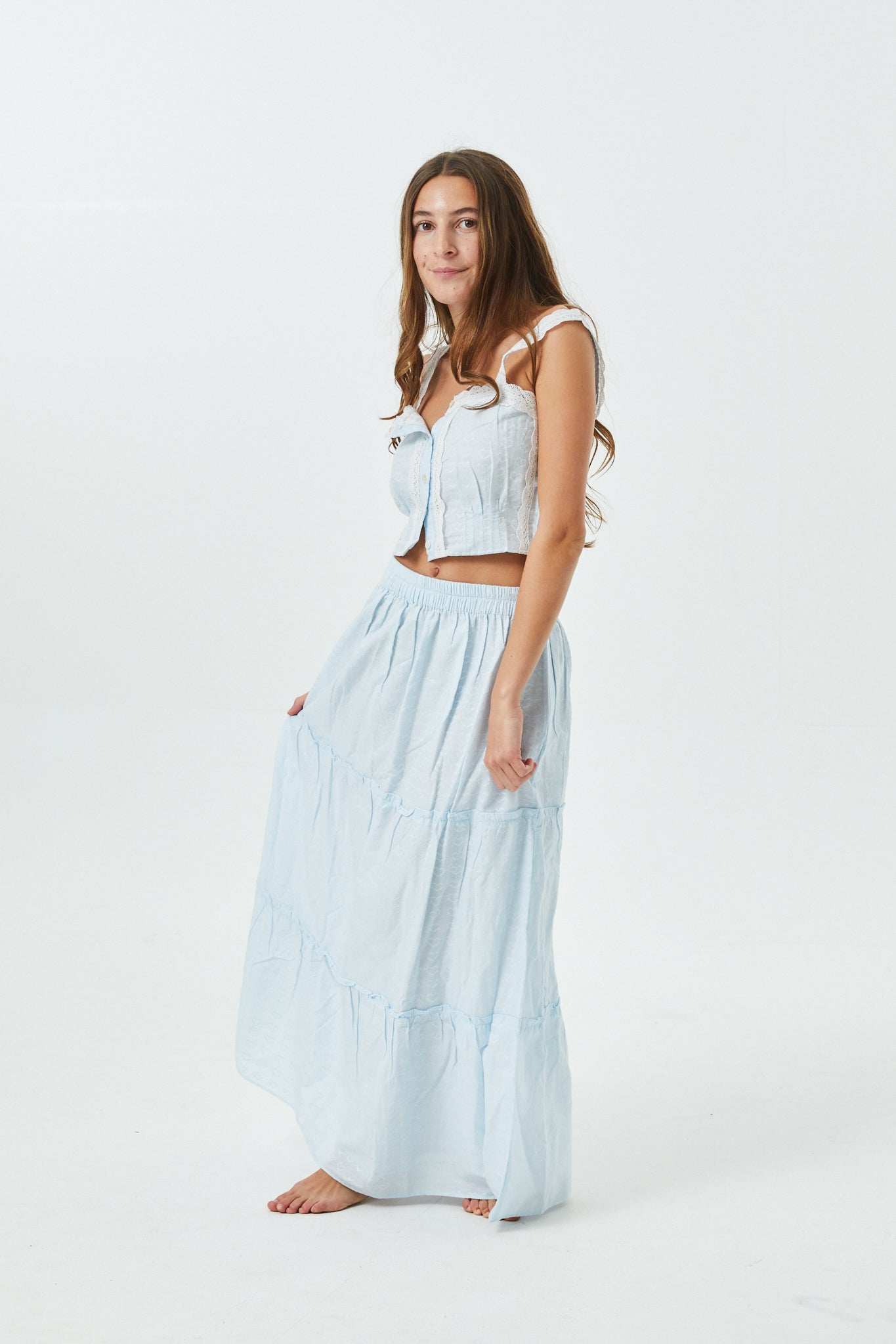 Skylar Pastel Blue Heart Tank Top