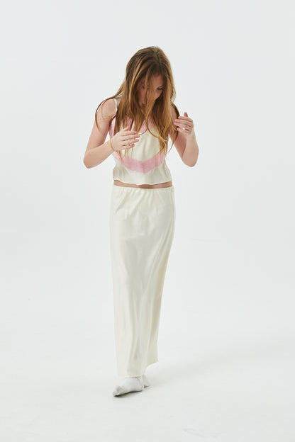 Margot Champagne With Ballet Pink Lace Satin Tank With Lace Trim
