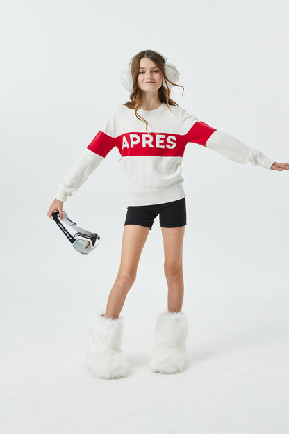 Tiegan Apres Red and White Graphic Sweater