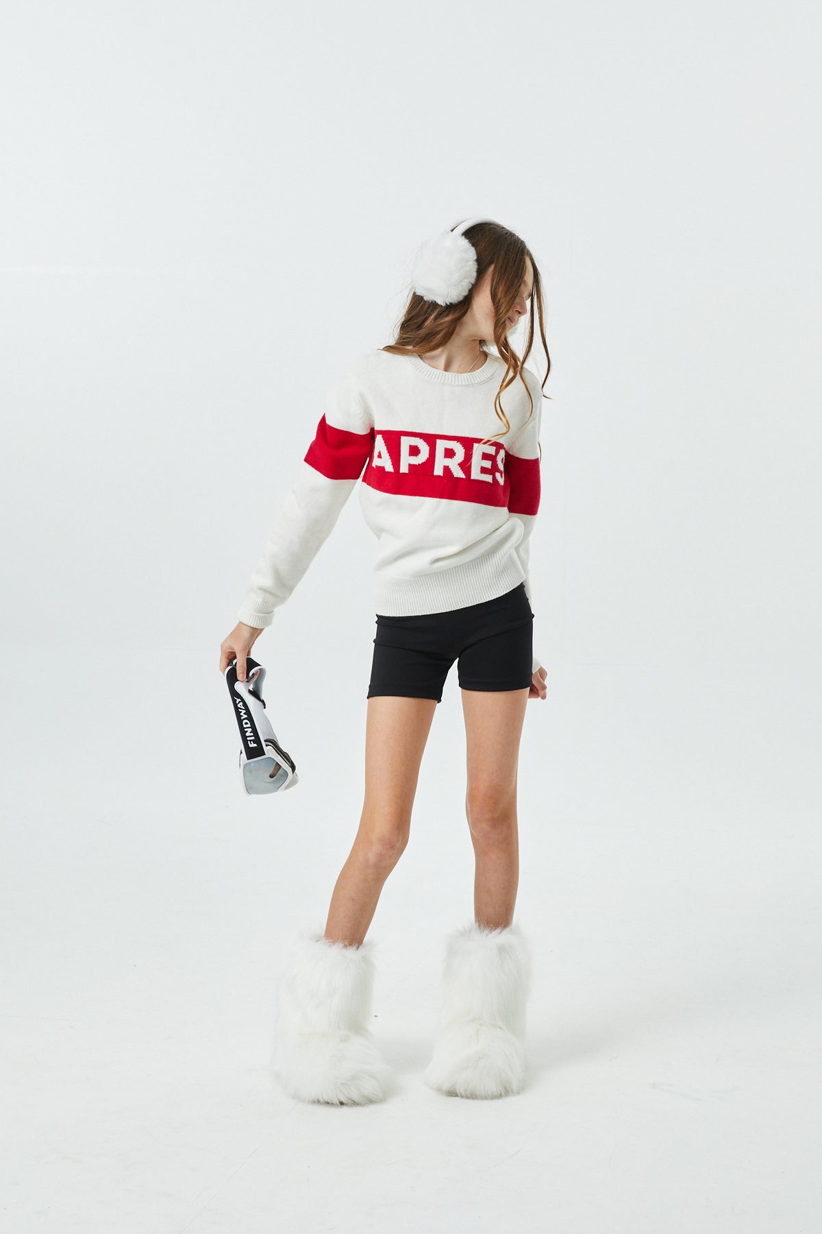 Tiegan Apres Red and White Graphic Sweater