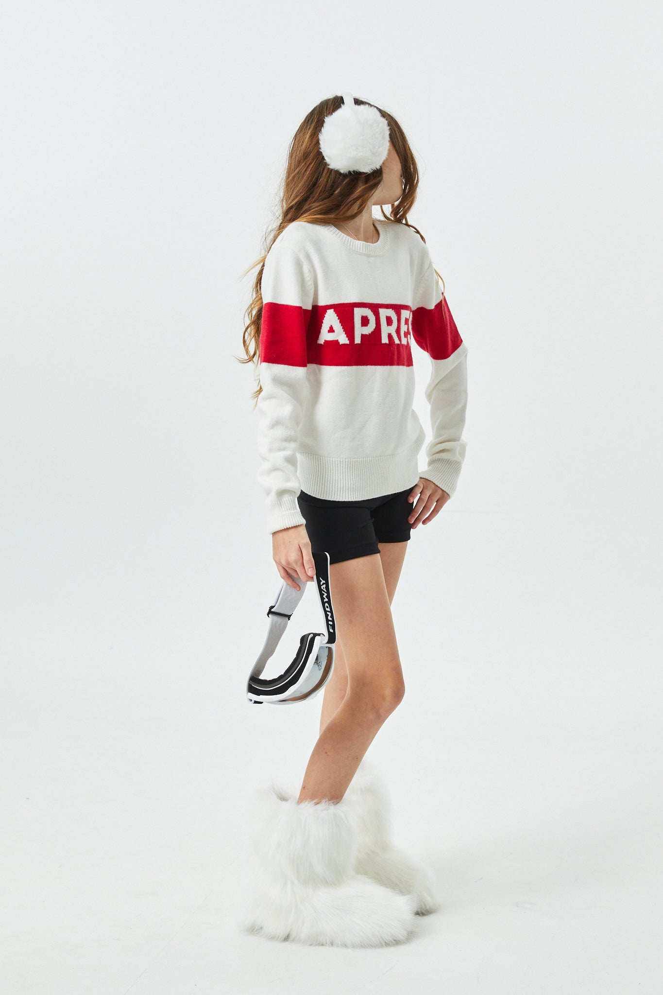 Tiegan Apres Red and White Graphic Sweater