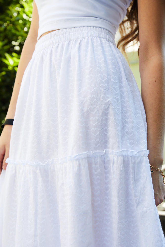 Bella White Maxi Heart Dobbie