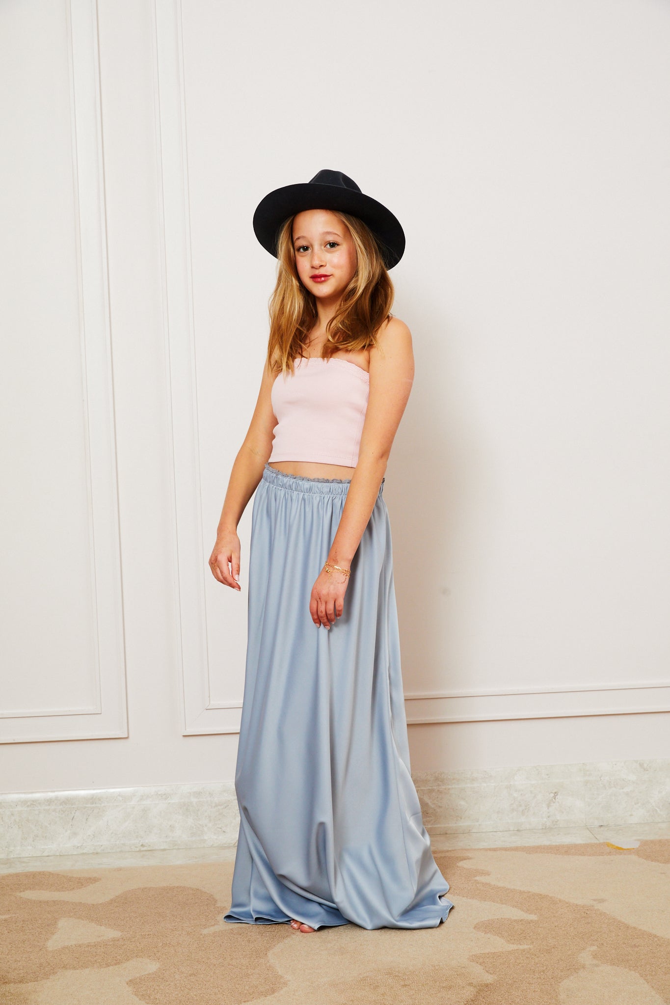 Joey Satin Maxi - Silver Grey