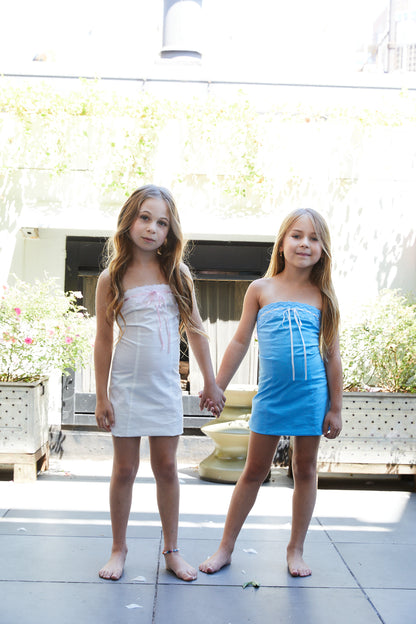 Sienna Ribbon Dress Sky Blue