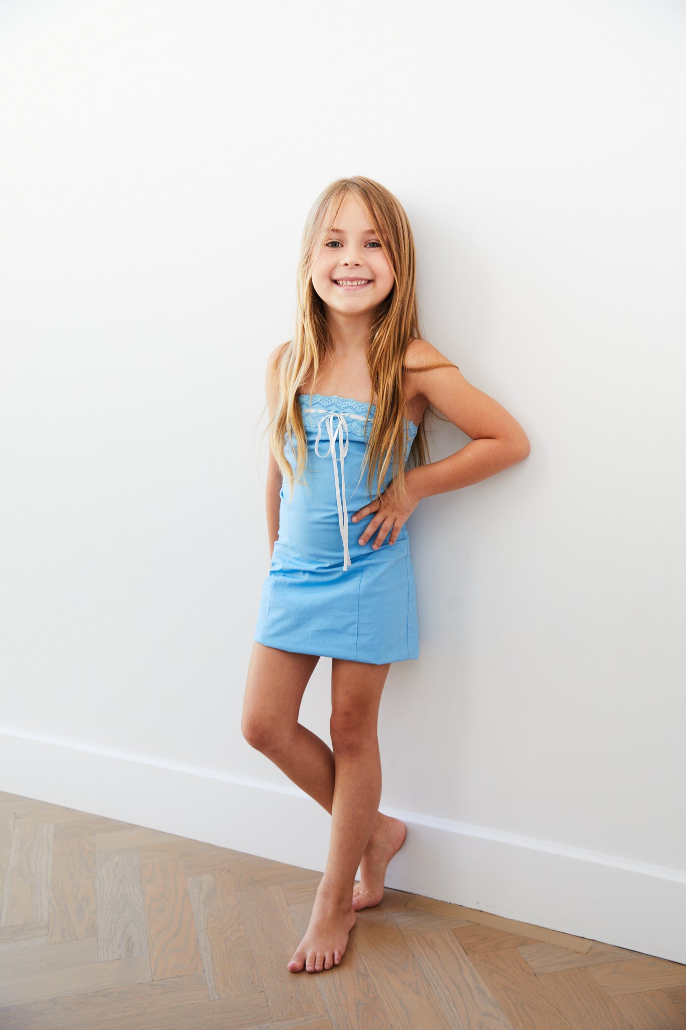 Sienna Ribbon Dress Sky Blue