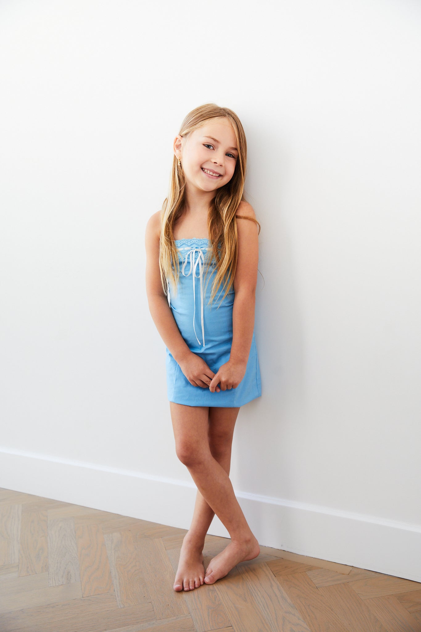 Sienna Ribbon Dress Sky Blue