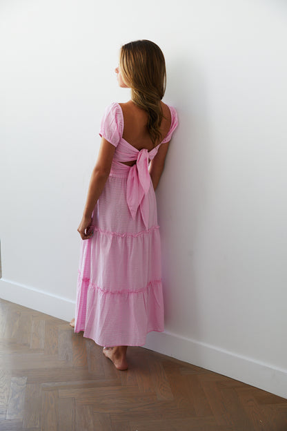 Noa Pink Heart Tie Back Top
