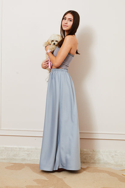 Joey Satin Maxi - Silver Grey