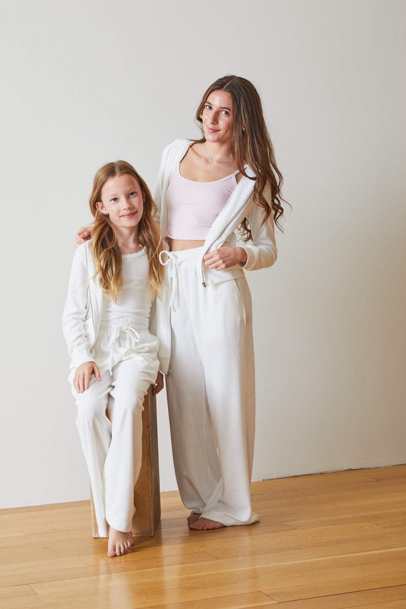 Ash White With Heart & Arrow Terry Wide Leg Pant