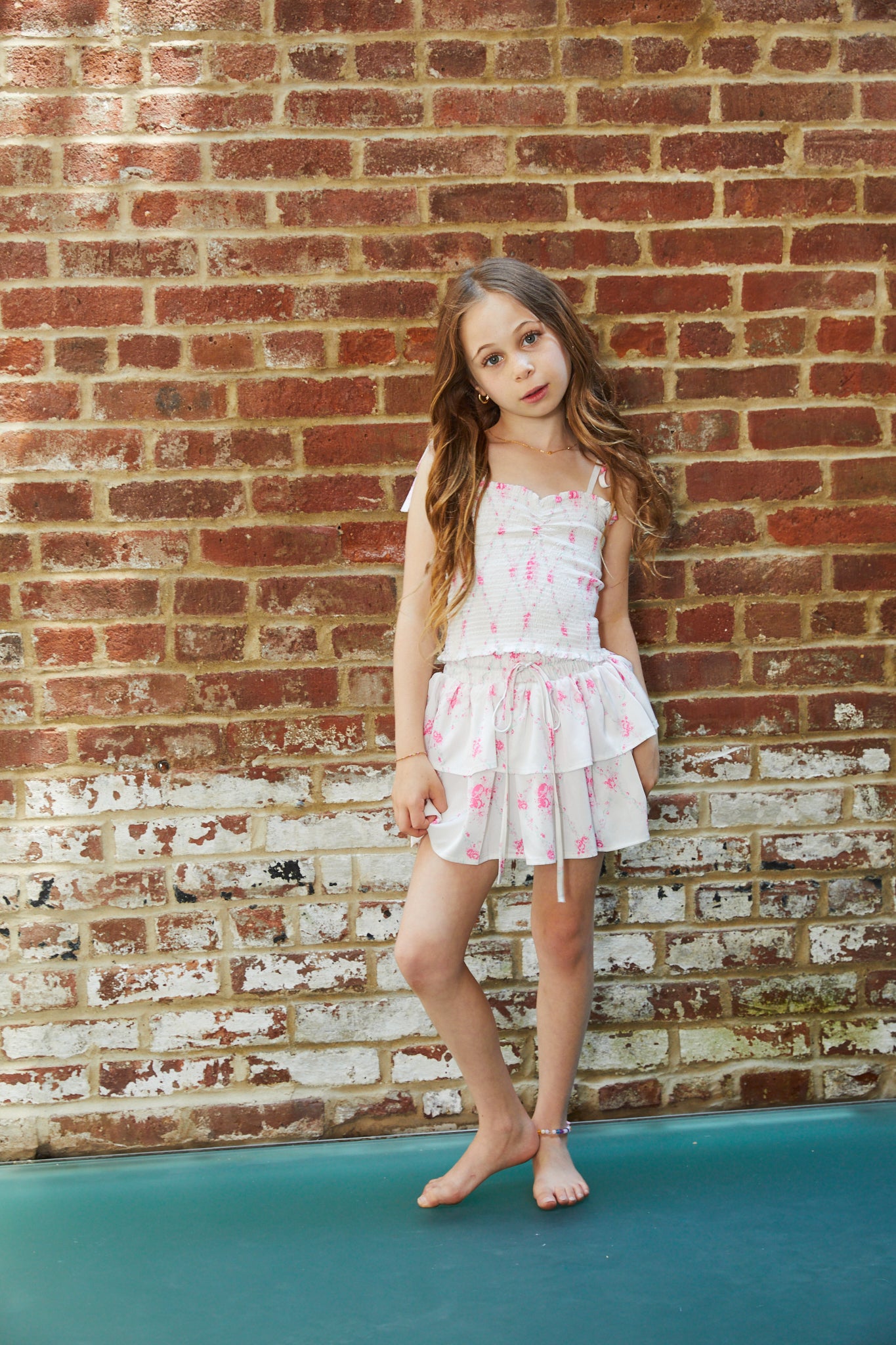 Willow Vintage Romantic Rose Satin Skort