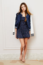 Bailey Satin Ballet Dress - Navy Rose