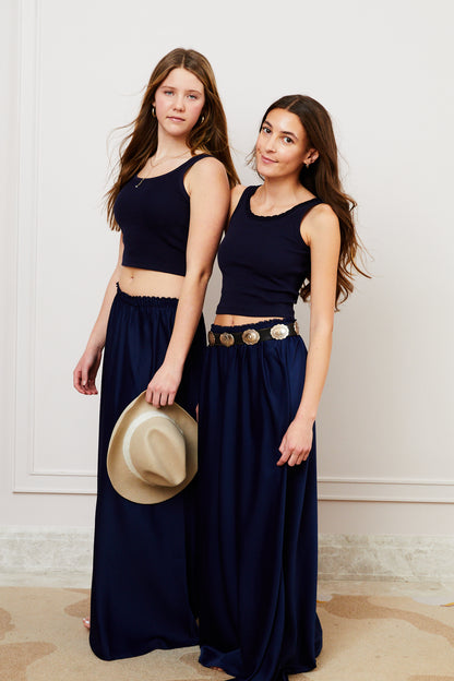 Joey Satin Maxi - Navy