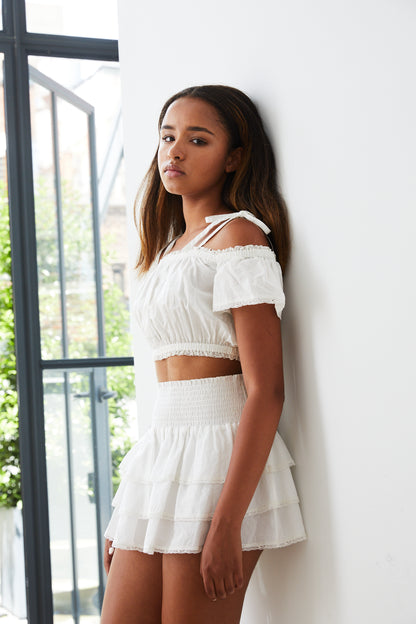 Shay White Dot Top