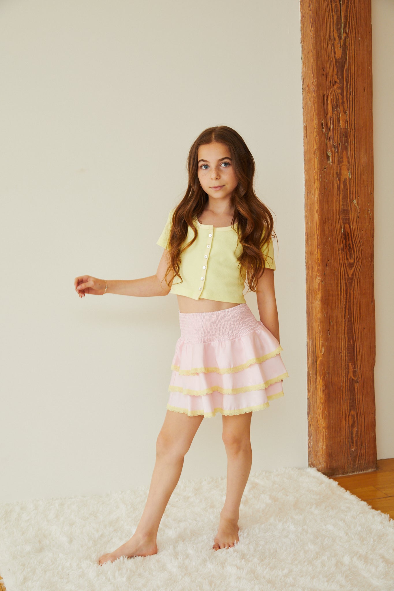 Gemma Pastel Pink Satin Mini Skirt