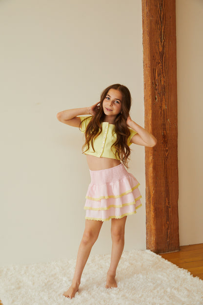 Michaela Pastel Yellow Ribbed Top