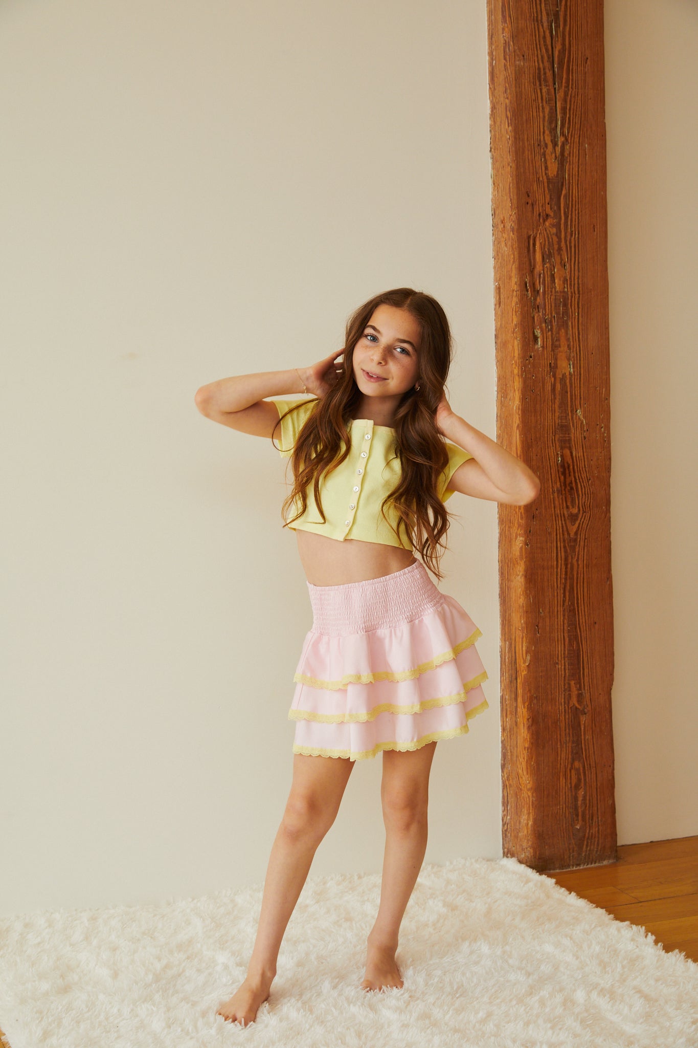 Gemma Pastel Pink Satin Mini Skirt