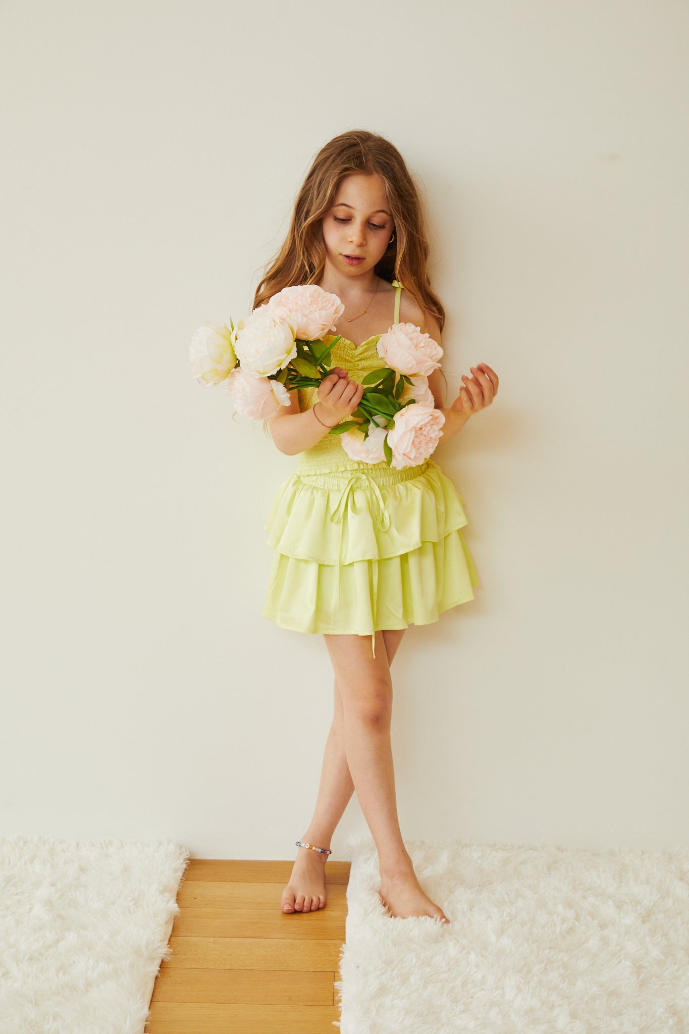 Willow Pastel Yellow Satin Skort