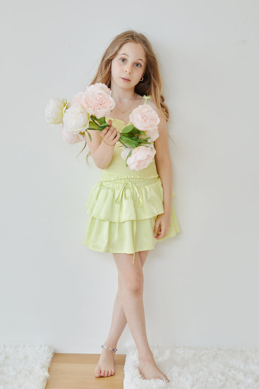 Willow Pastel Yellow Satin Skort