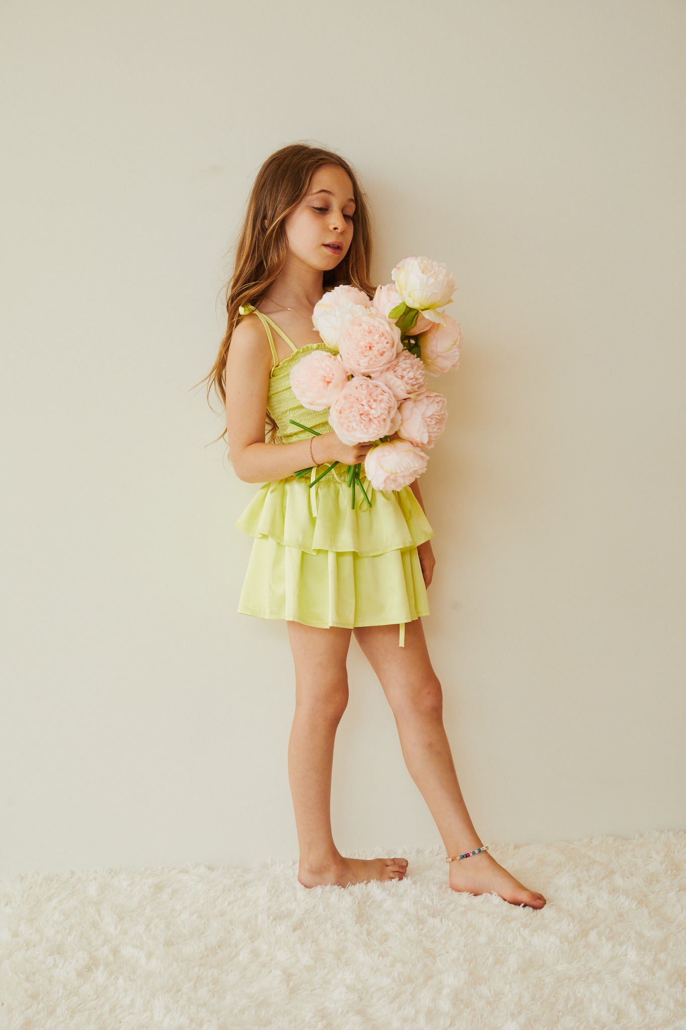 Willow Pastel Yellow Satin Skort