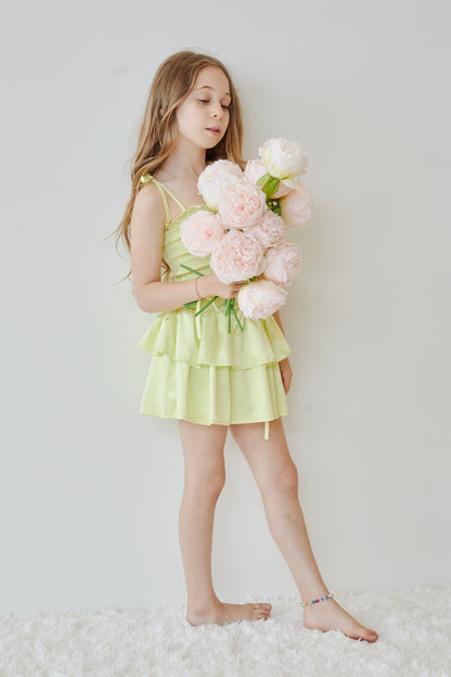 Willow Pastel Yellow Satin Skort