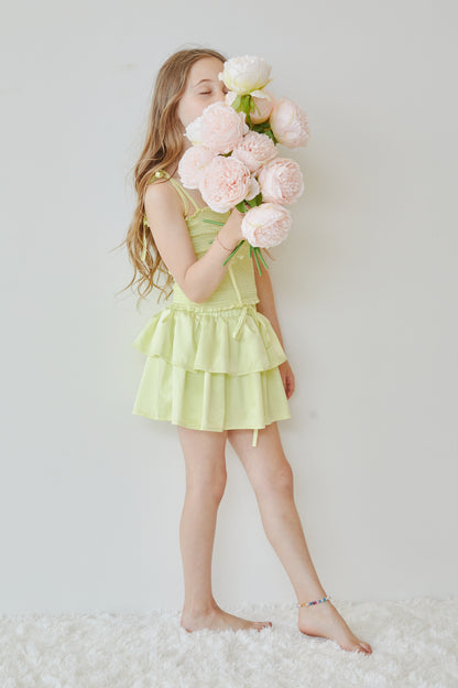 Willow Pastel Yellow Satin Skort
