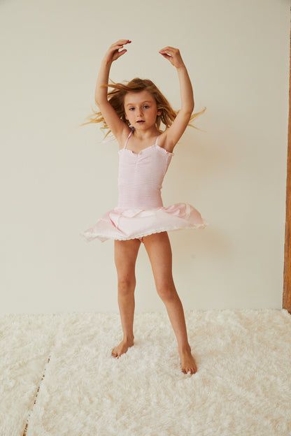 Lola Pastel Pink & White Gingham Hearts Satin Smocked Ruffle Dress