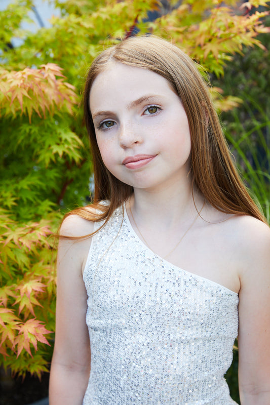 Billie White Silver Sequin Dress