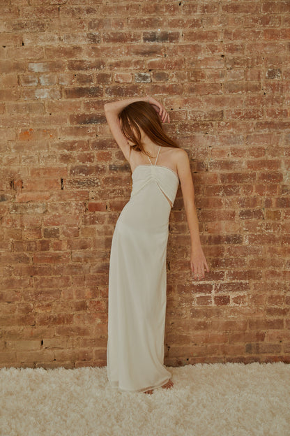 Samantha White Dot Mesh Dress