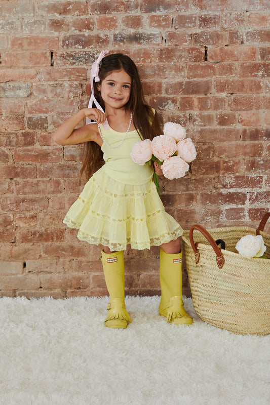 Harlow Pastel Yellow Heart Cut Out Tank