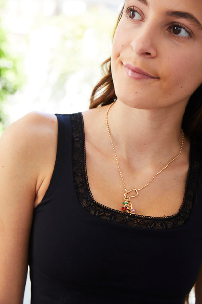 Benni Black Sports Top Lace Trimmed