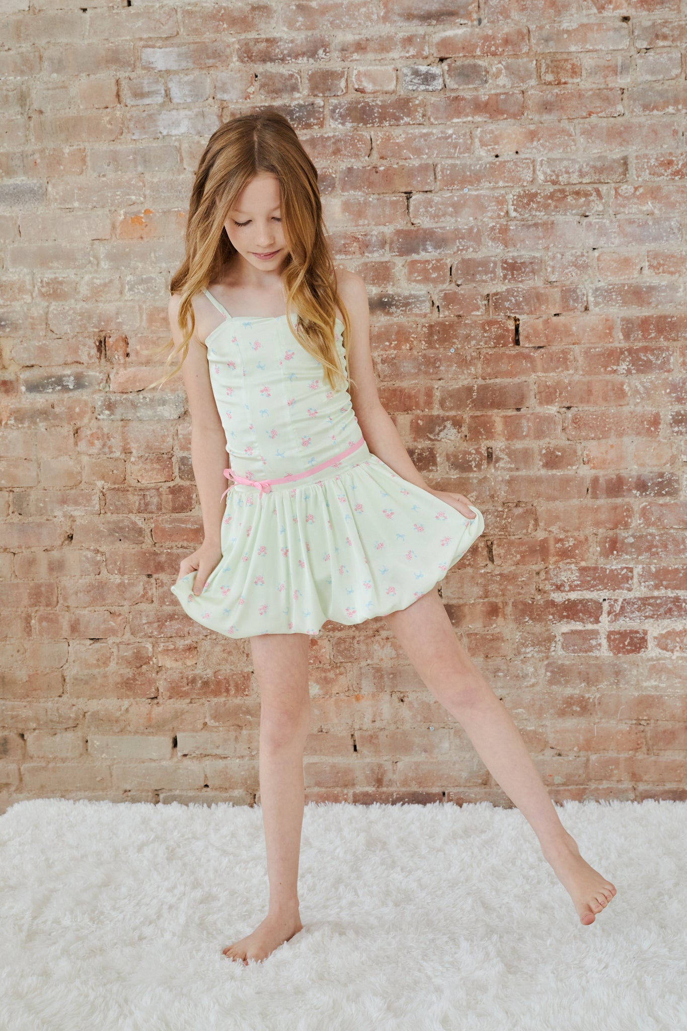 Bailey Rose & Bow Yellow Satin Ballet Dress