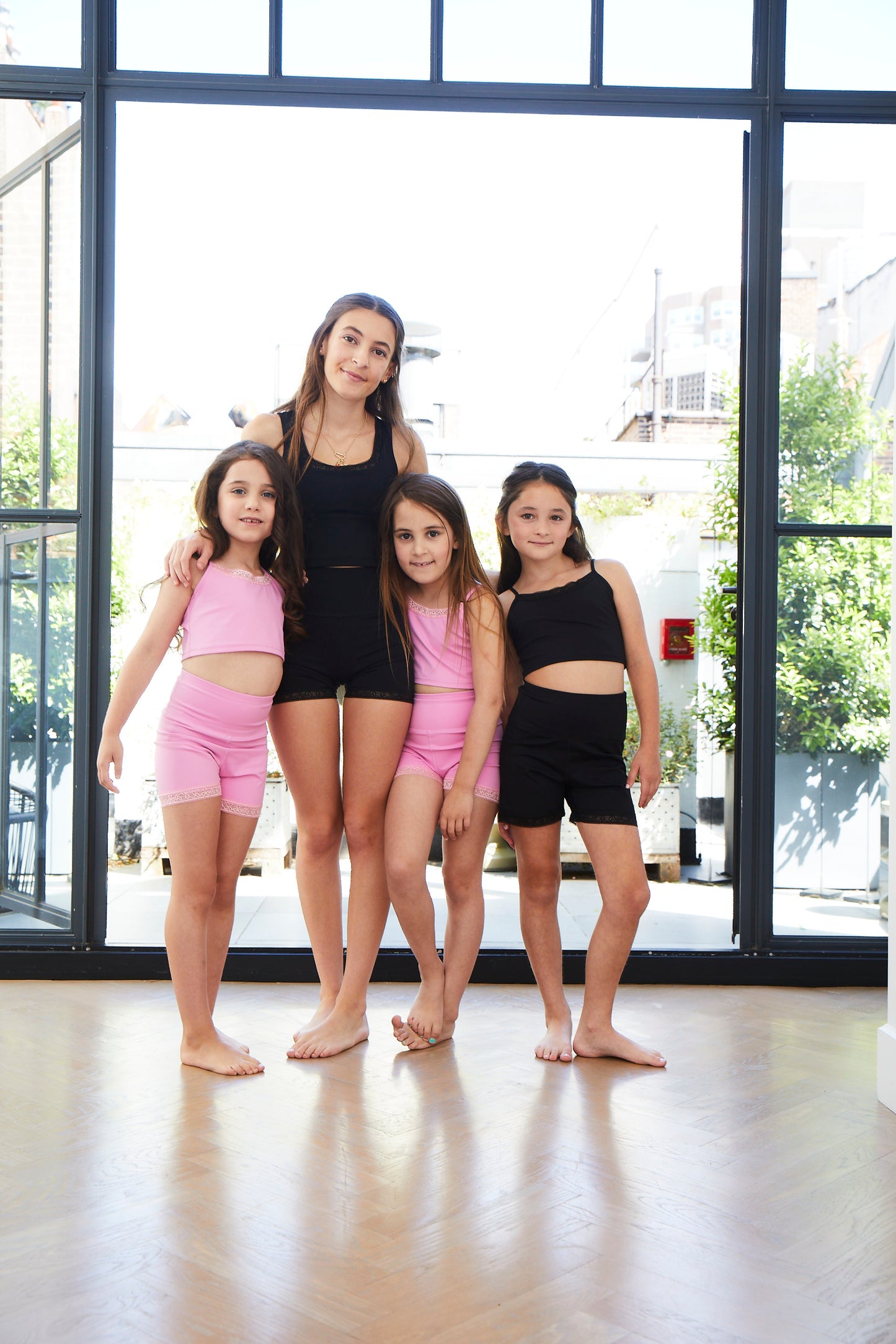 Benni Black Sports Top Lace Trimmed