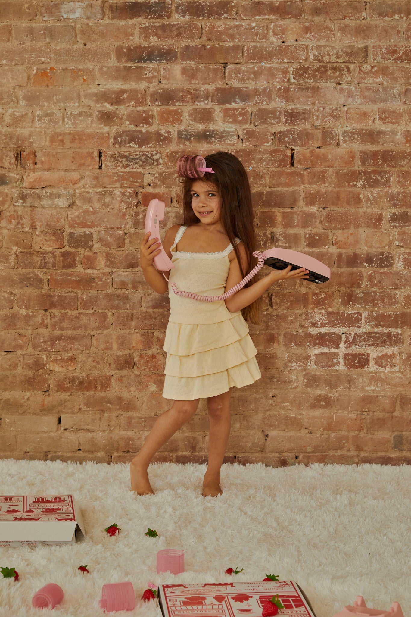 Lizzie Pastel Yellow With White Lace Heart Pointelle Tank