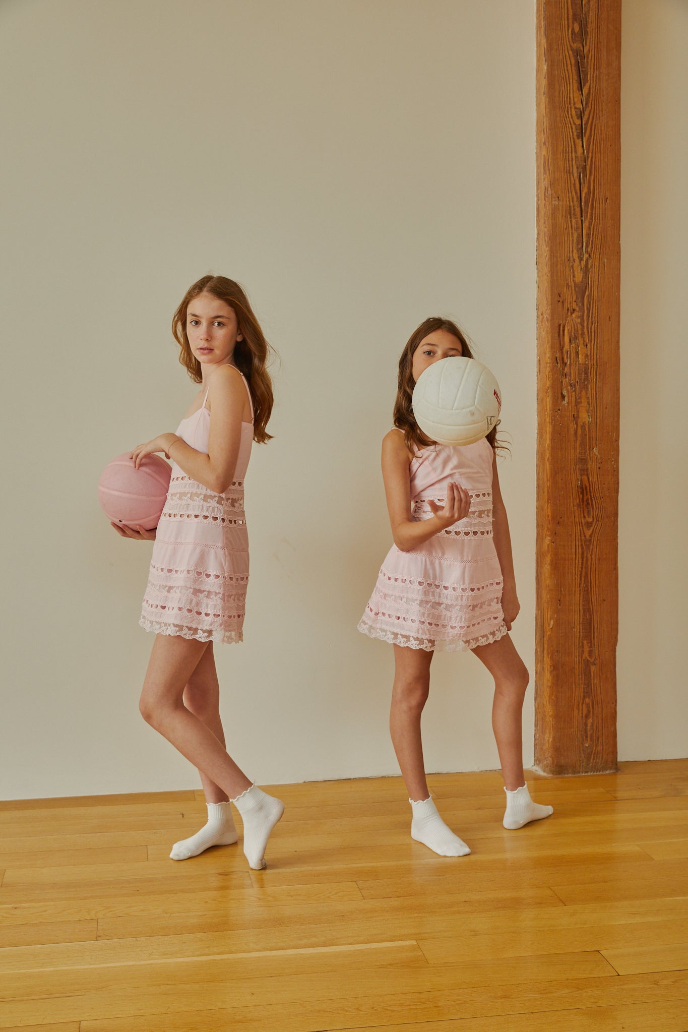 Isabella Pink Heart Bow Lace Dress