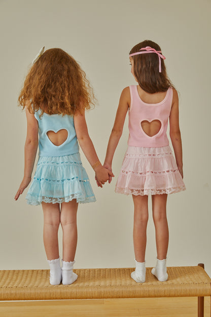 Harlow Pastel Blue Heart Cut Out Tank