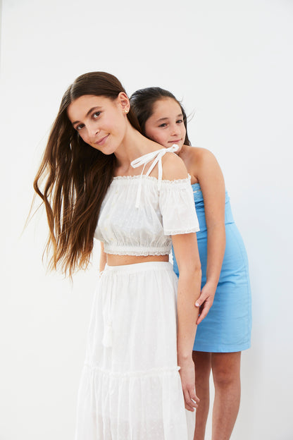 Shay White Dot Top