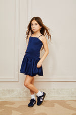 Bailey Satin Ballet Dress - Navy