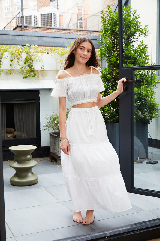 Bella White Maxi Dot with Tassels