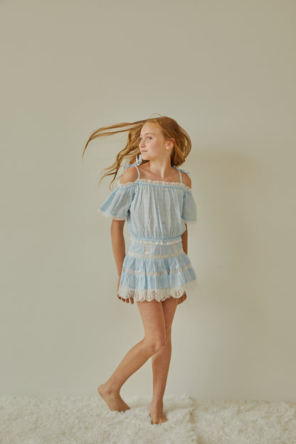 Shay Pastel Blue Heart Top