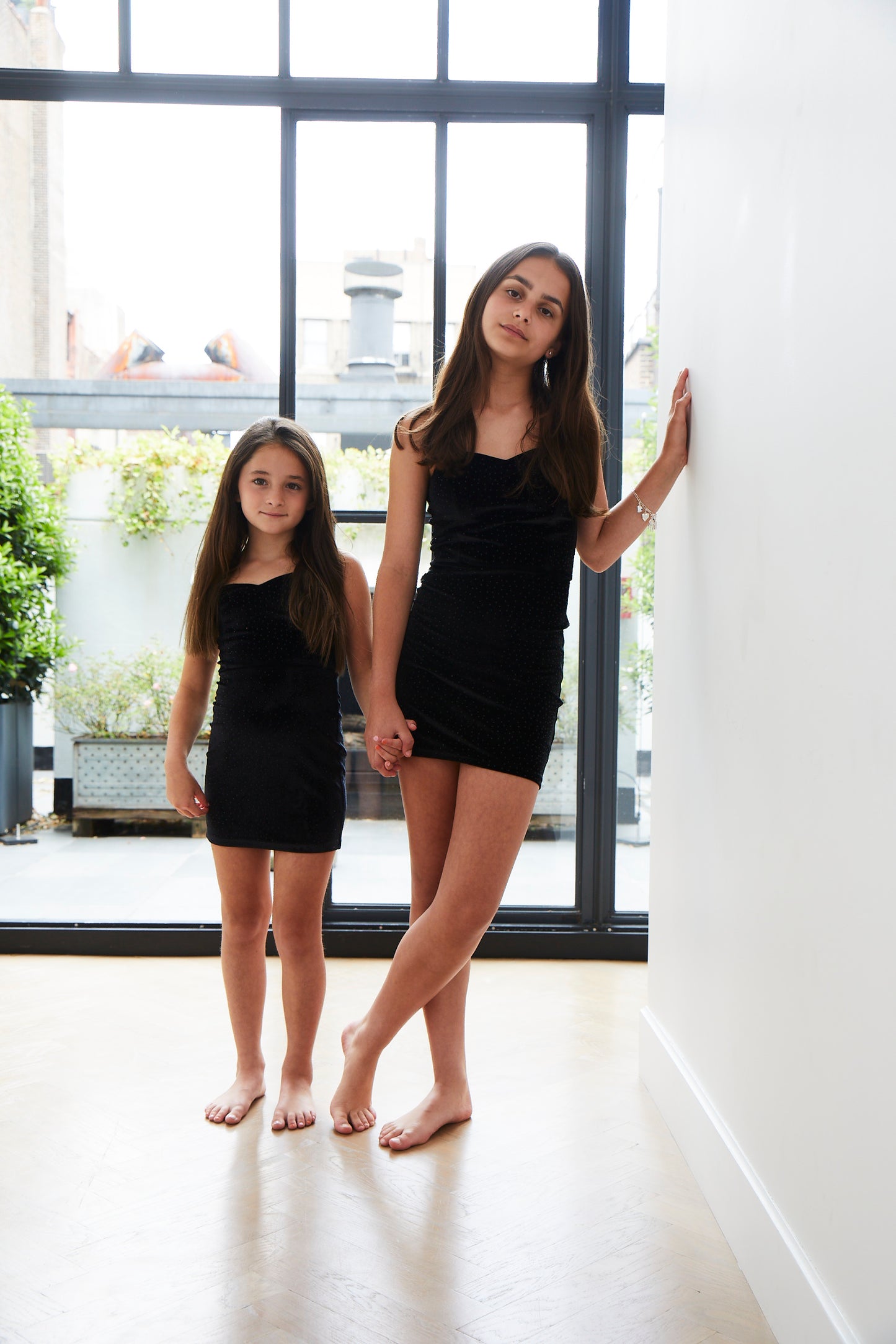 The Serena Dress Black Velour Studs