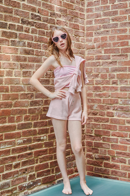 Wes Pastel Pink Waffle Short